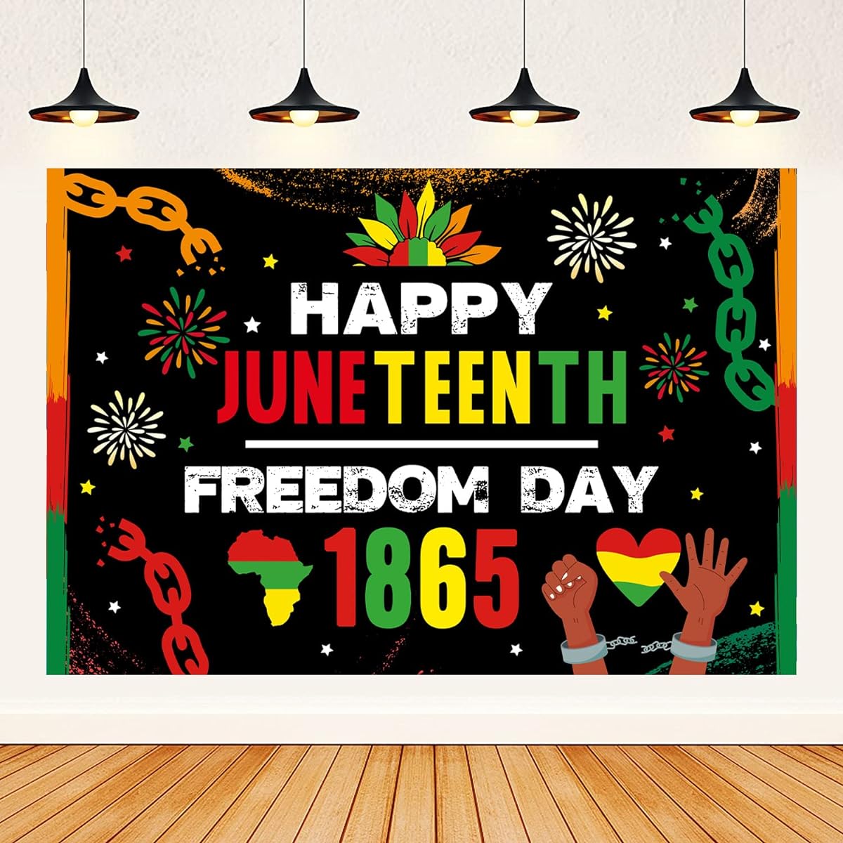 Juneteenth Backdrop African American Independence Day Worthwhile Festival Background for 6th of June Party Decorations (5 x 3ft)