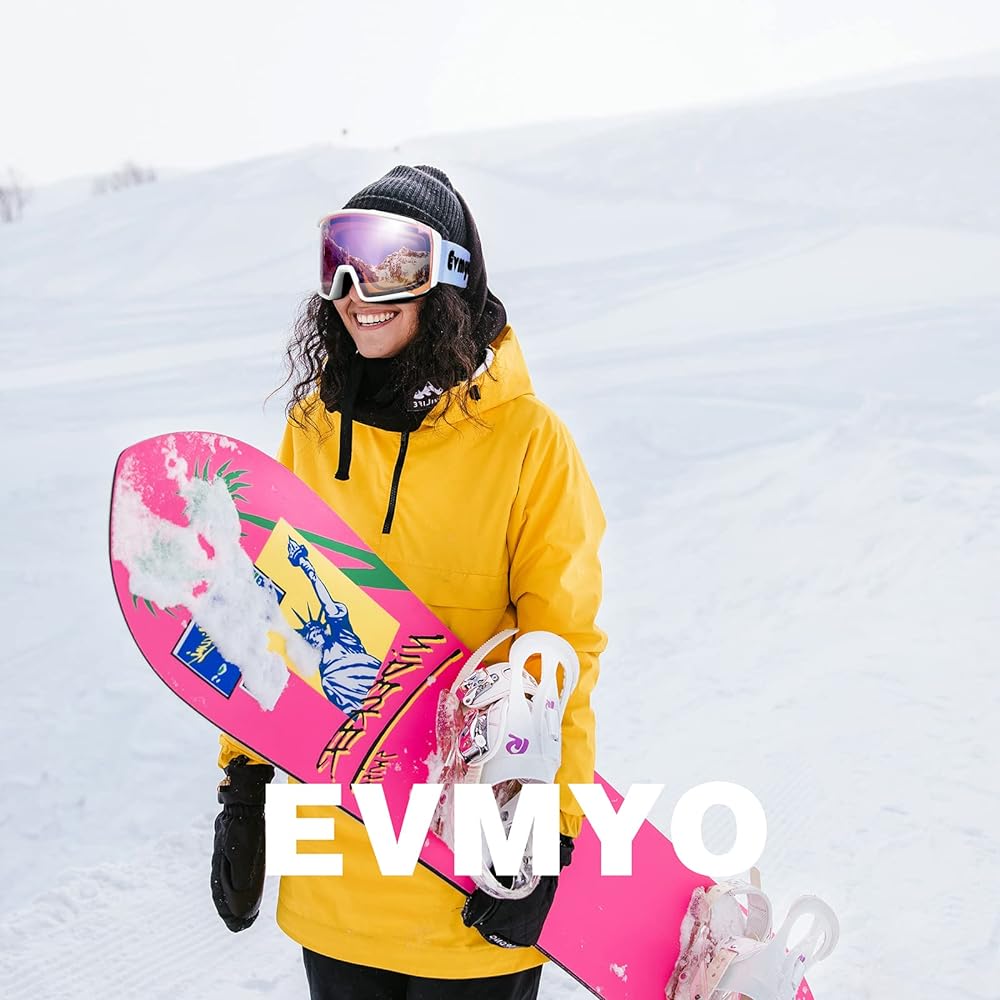 [Evmyo] Ski goggles, snowboard goggles, snow goggles, originated in Japan, double-layer spherical REVO lens, 180° wide field of view, compatible with glasses and helmets, UV400 UV protection