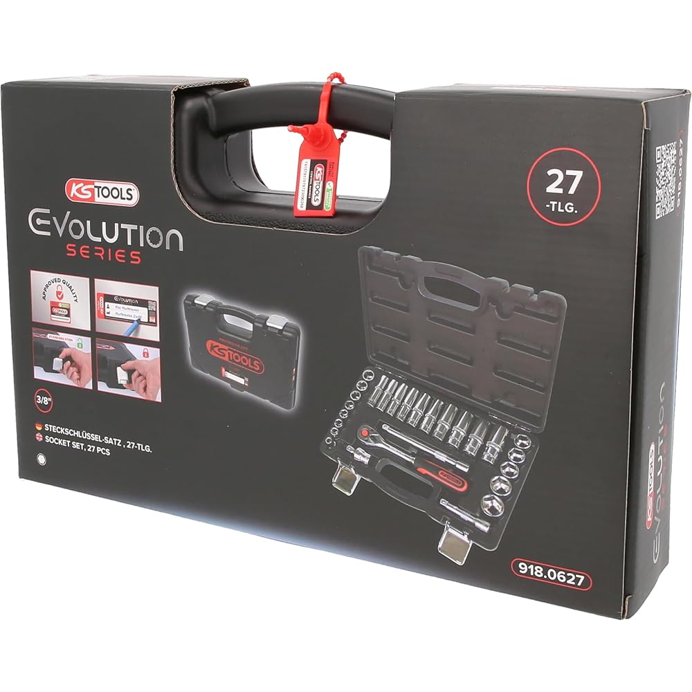 KS TOOLS 3/8" CHROMEplus Socket Set 27 pcs 918.0627