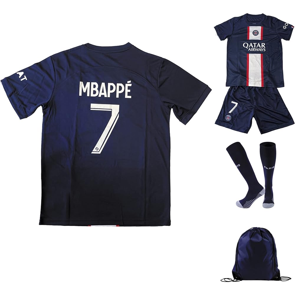 Soccer Uniform 22-23 PSG Paris Saint-Germain Mbappe Children Adult Jersey Number Practice Wear Breathable Quick Dry Present Junior Replica Jersey