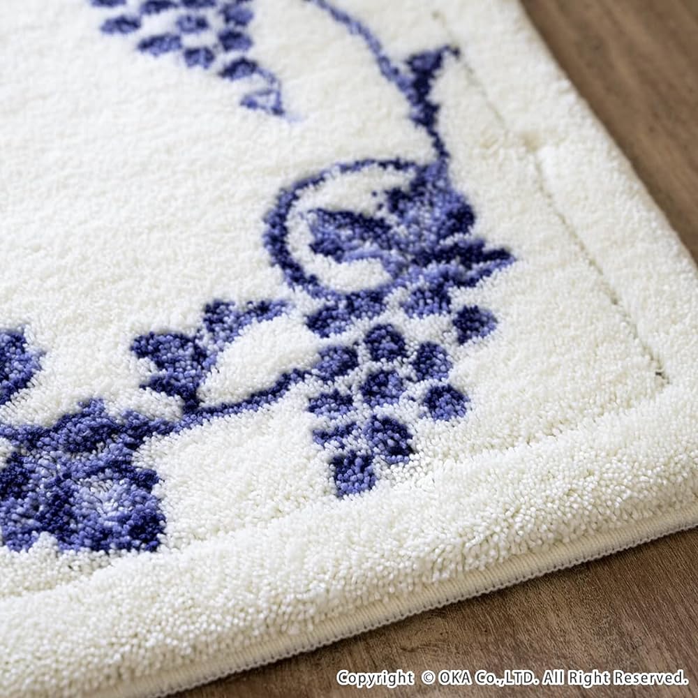 OKA Good Dry Bath Mat Lux Approx. 70cm x 100cm Blue (Water Absorbent, Quick Drying, Foot Wiping Mat, Antibacterial, Odor Resistant, Anti-Slip Treatment)