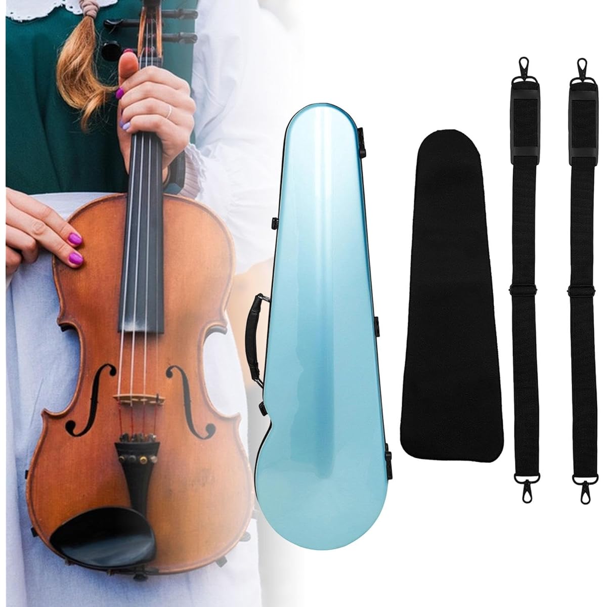 PEWETE Violin Case Violin Carrying Box, High Strength, Durable Straps, Violin Backpack, Violin Bag for Enthusiasts and Beginners