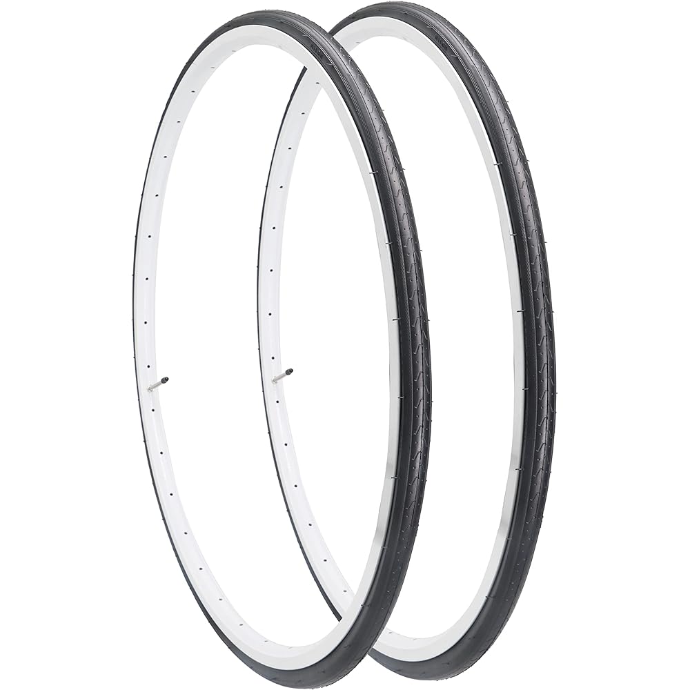MOHEGIA Set of 2 Bicycle Tires: 700x25C Road Bike Foldable Replacement Tires - Black