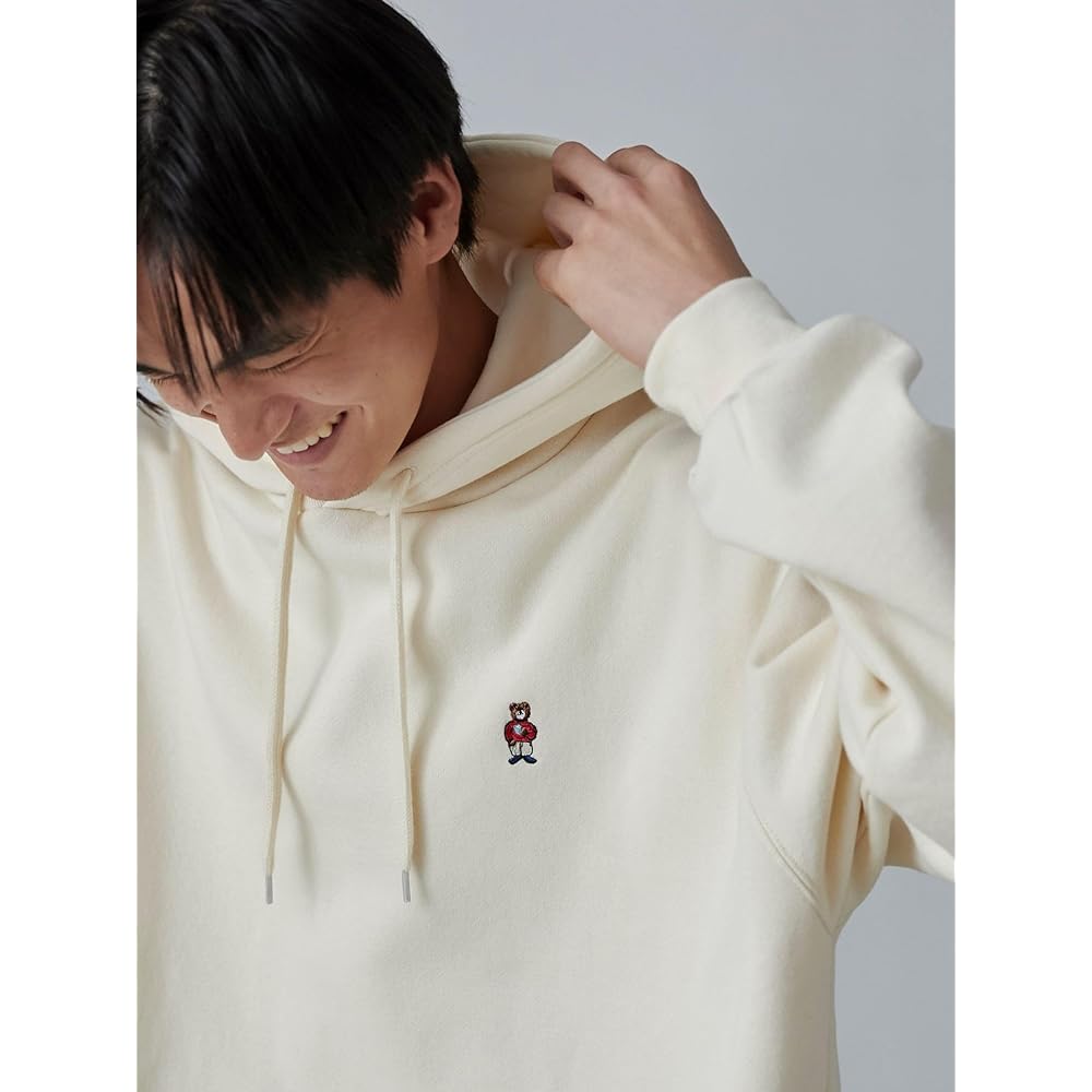 [Coen] One point bear embroidery brushed hoodie 75206360340