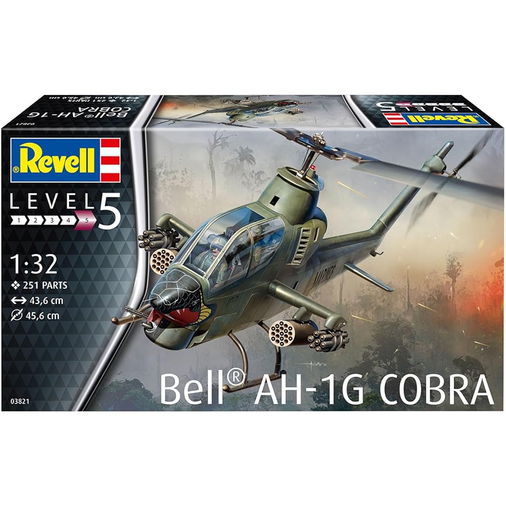 German Level 1/32 US Army Bell AH-1G Cobra Plastic Model 03821 Molding Color