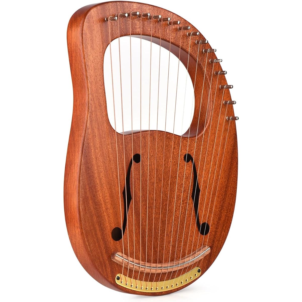 WowZza Lyra Harp 16 Strings Wooden Lyra Harp Metal Strings Solid Wood Stringed Instrument