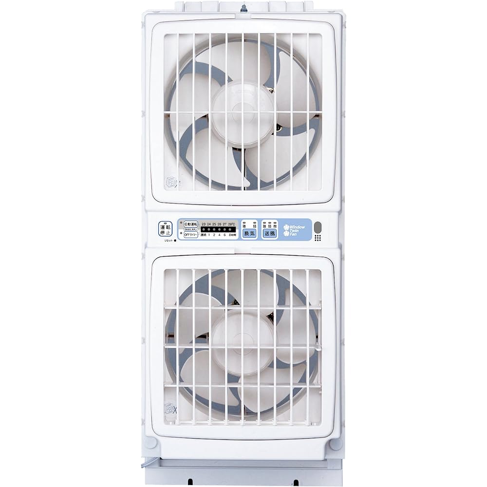 Takasu Sangyo Window Twin Fan, Simultaneous Supply/Exhaust Type Window Ventilation Fan, Remote Control Compatible
