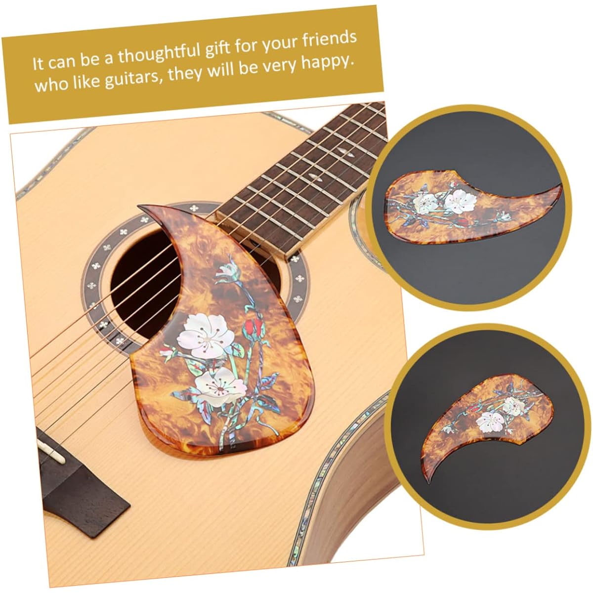 VICASKY 4pcs Guitar Pickguard Ukulele Pickguard Stickers Hawaii Stickers Guitar Protector Decals Plastic Pickguard Ballad Guard Plate Anohana