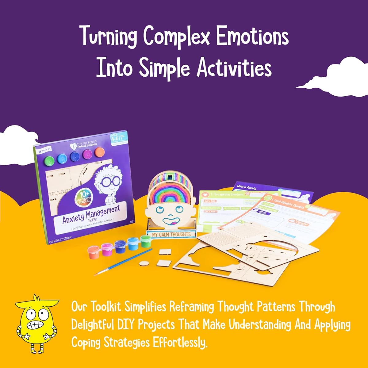 Open The Joy Anxiety Buster Toolkit: The Ultimate Comprehensive Kit for Kids, Packed with Therapeutic Tools and Playful Learning to Help You Overcome Anxiety - Ages 4+