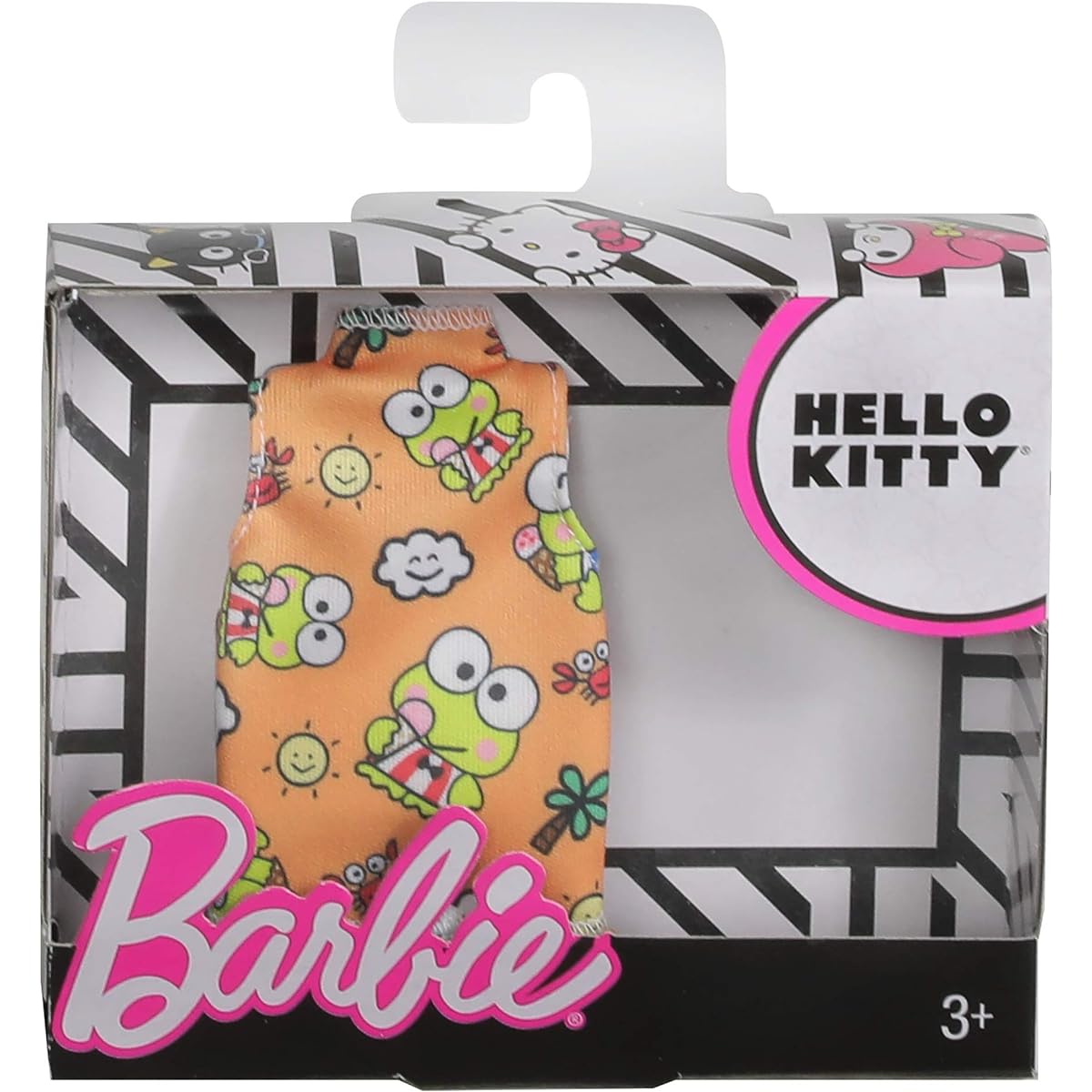 Barbie Clothes: Hello Kitty & Friends Character Top Dolls, Sleeveless Top with Keroppi Graphic, Gift for 3 to 7 Year Olds