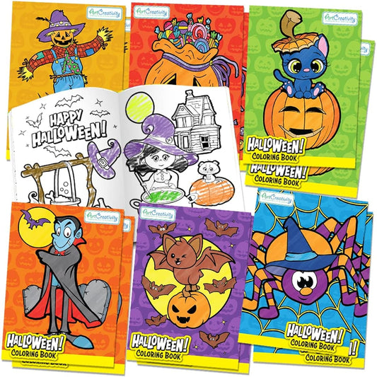 ArtCreativity Halloween Coloring Books for Kids, 36 Pack 5" x 7" Mini Booklets, Fun Halloween Treats, Favor Bags, Birthday Party Supplies, Art Gifts for Boys and Girls