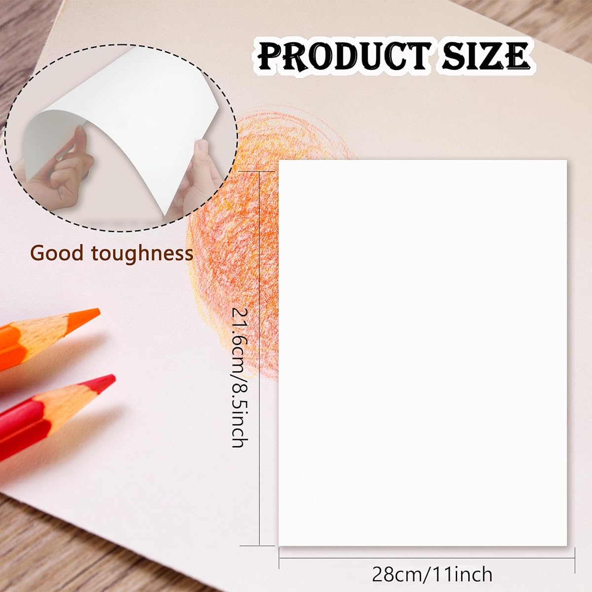 Augacage 60 Sheets Cotton Watercolor Paper in Bulk, 8.5" x 11" 140lb/300GSM Cold Press Watercolor Paper White Painting Paper Perfect for Kids, Adults, Watercolor Painting