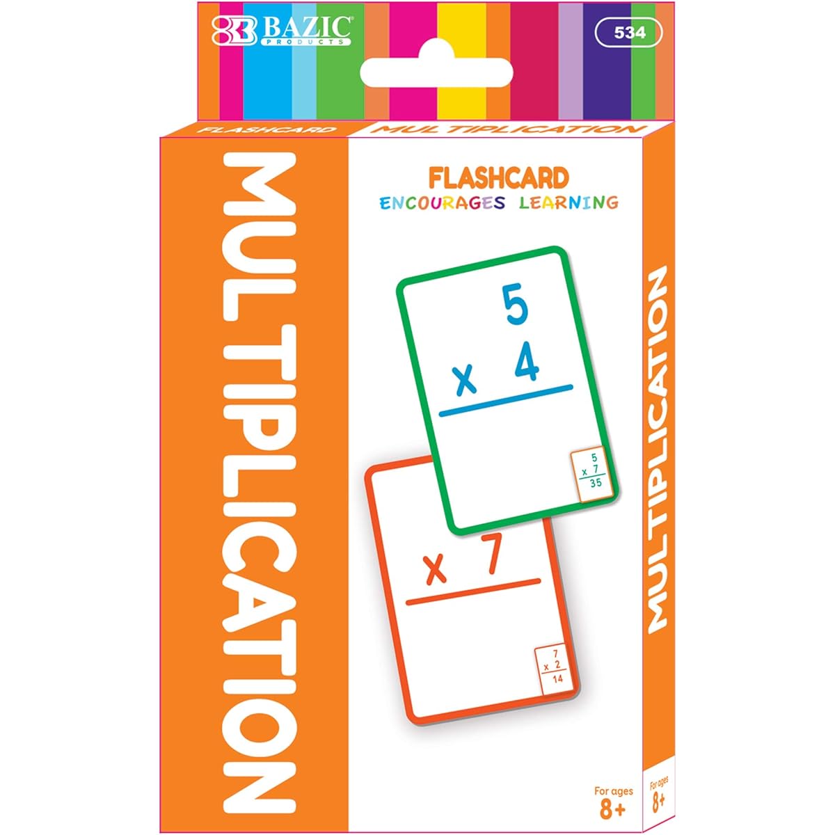 BAZIC Multiplication Flash Cards Numbers Elementary School Math Flash Cards Game for Ages 8+ 3rd Grade 4th Grade (Pack of 36) 72 Pack