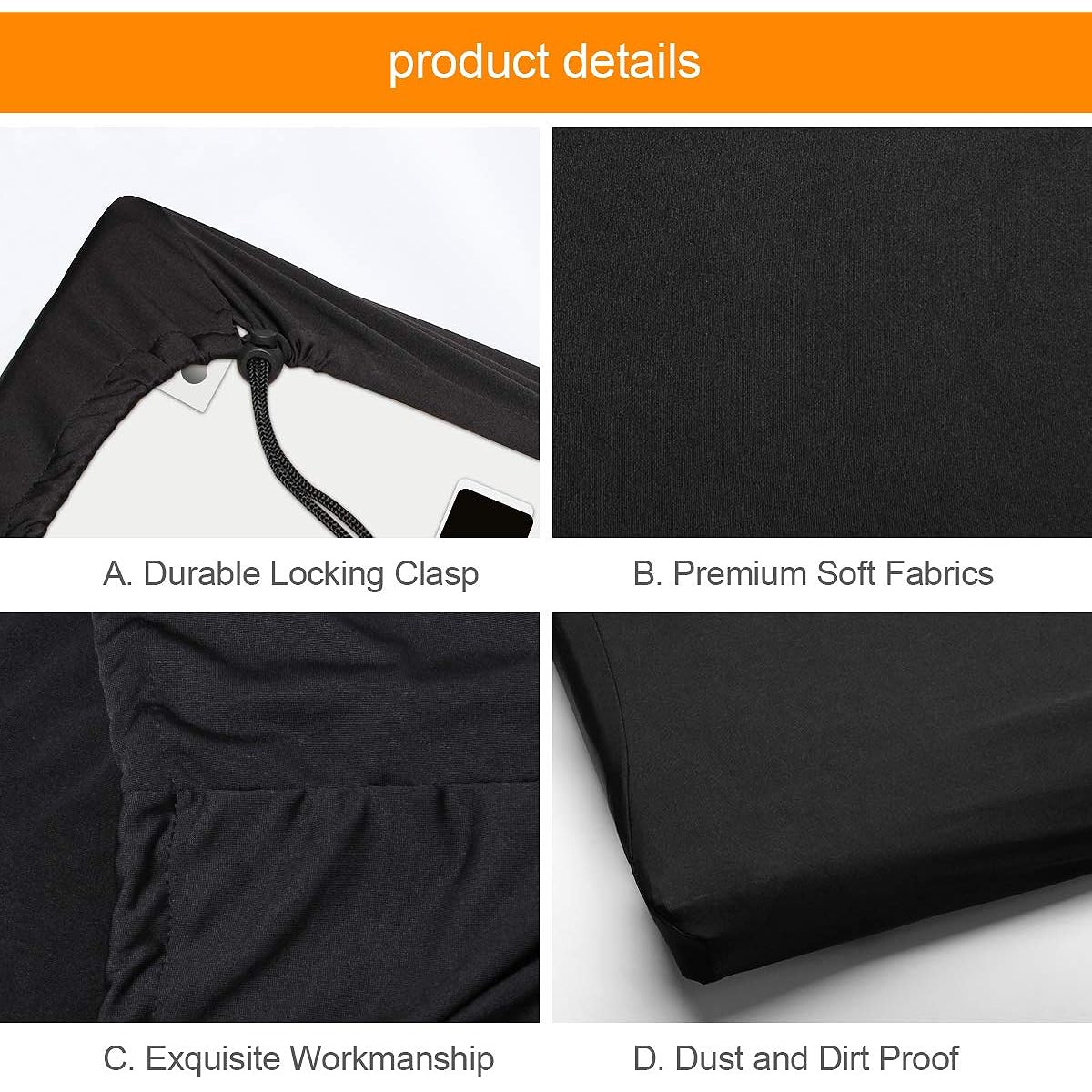 Piano Keyboard Dust Cover for 61/76/88 Keys - Electric/Digital Piano Stretchable Protective Keyboard Cover with Elastic Cord Lock Clasp Machine Washable (61-76 Keys)