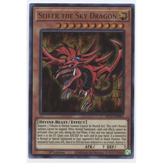 Slifer Sky Dragon - KICO-EN063 - Ultra Pharaoh Rare - 1st Edition