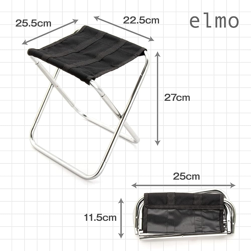 CenterPorter Outdoor Chair, Folding Chair, Ultra Light, Compact, Easy to Carry, Load Capacity 60-100kg, Camping, Barbecue, Fishing, Mountain Climbing, Disaster Prevention, Portable, Storage Bag Included