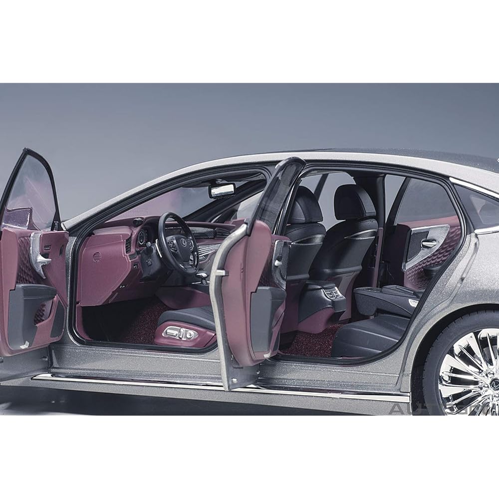 AUTOart 1/18 Lexus LS500h Metallic Gray Interior Color: Crimson & Black Finished Product 78867