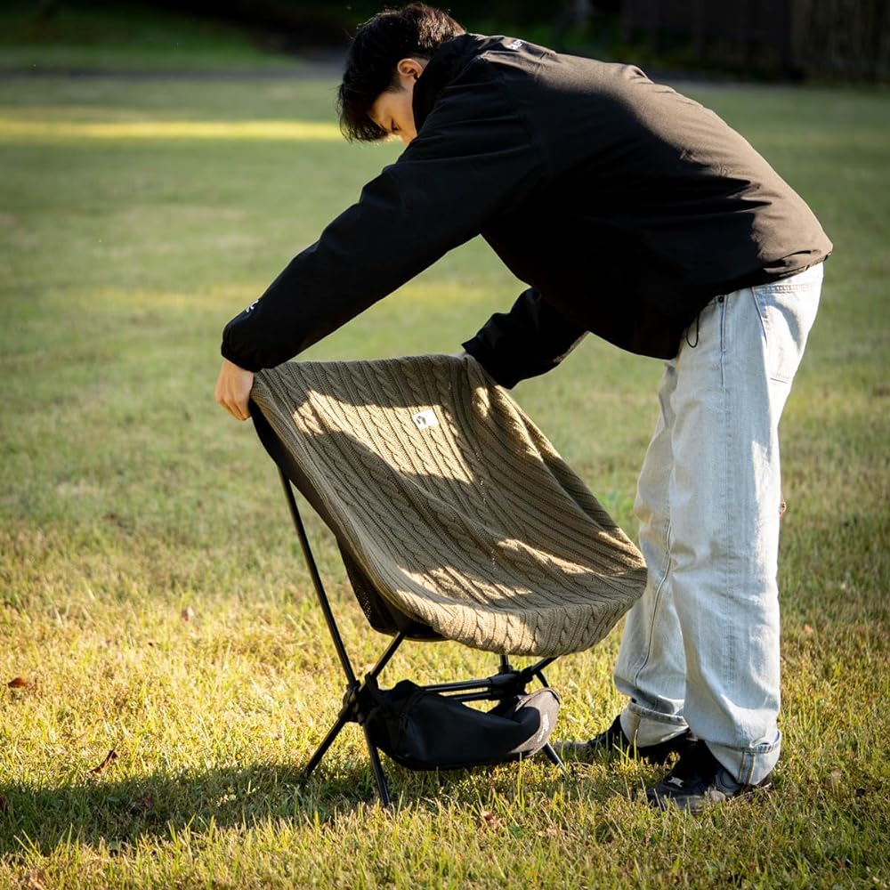 CAPTAIN STAG Chair Cover for The Light Chair 226 Knit Cover Made in Japan [Olive/Khaki/Navy] UC-1856/UC-1857/UC-1858
