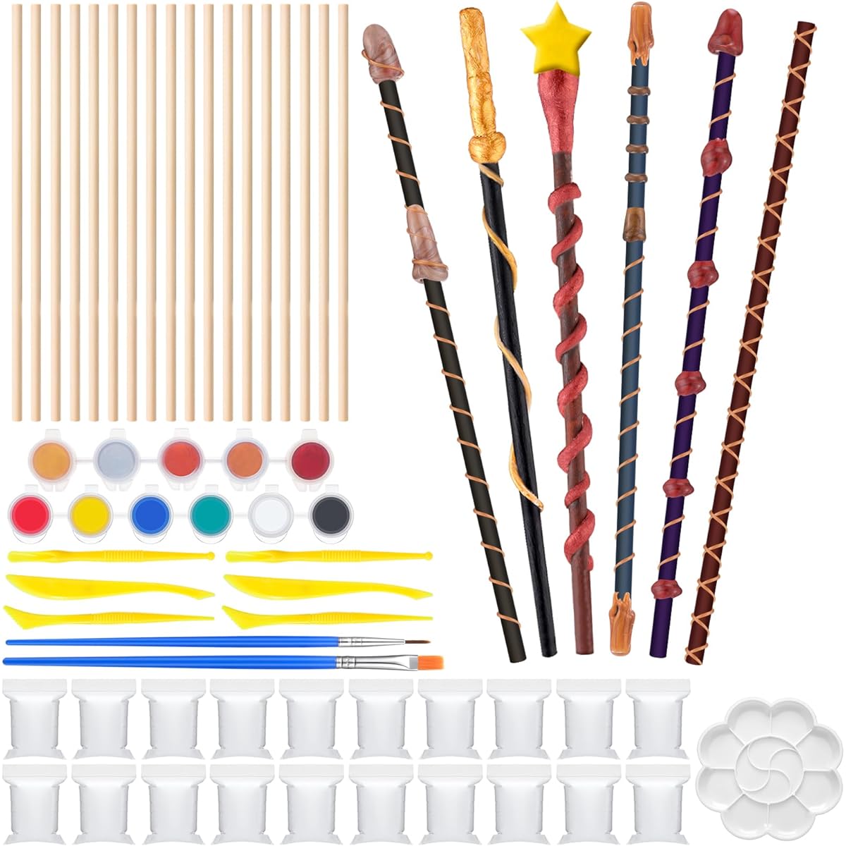 Engrowtic Magic Wizard Wand Making Kit Wands DIY Craft Painting Set for Students Kids School Party Gifts Make Wizard Wand for Cosplay Masquerade