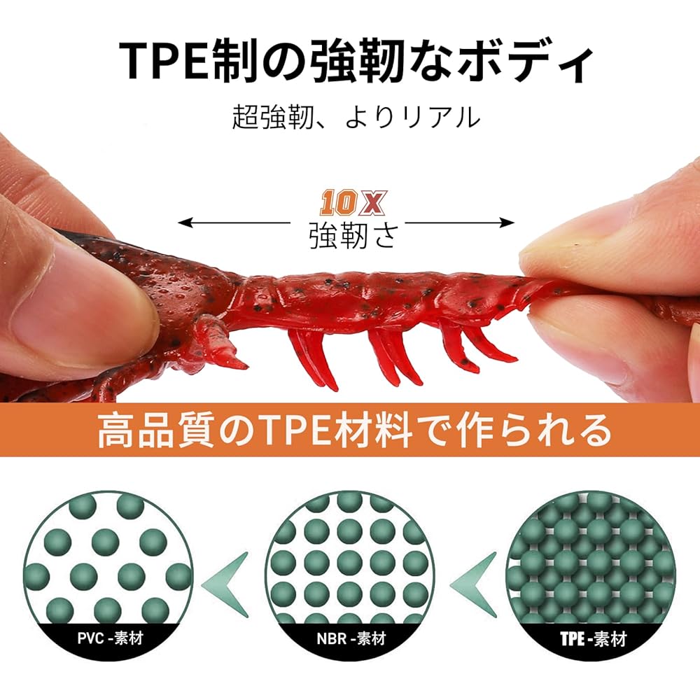 TRUSCEND [TPE/Egi] Crawfish Modeling Soft Plastic Fishing Lure Bait Bait Highly Durable Freshwater Swimbait Bass Fishing Jig Suitable for various fish such as squid, bass, trout, bluefish, flounder, etc.