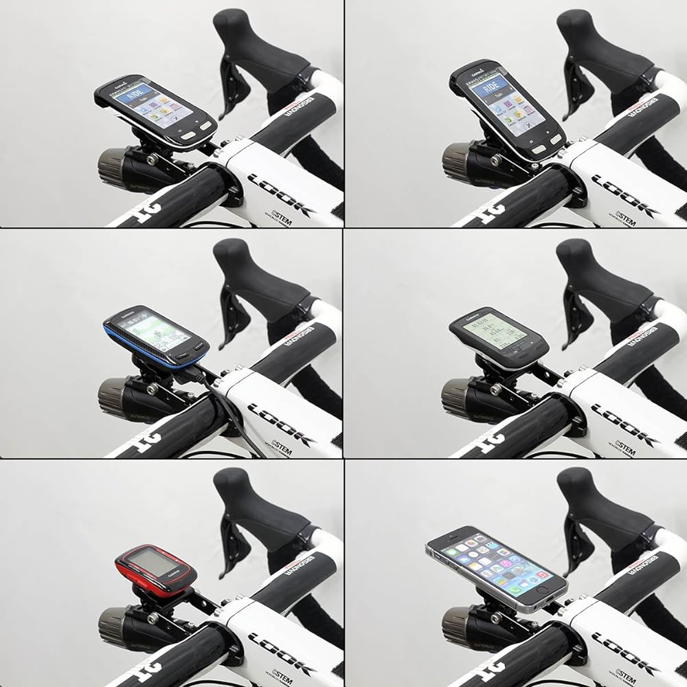 REC-MOUNTS Out front bike mount Type19 Compatible with flashlights such as Garmin Edge1000 & GoPro or GENTOS and LED LENSER [REC-B0019-GM+GP + GP-Light2]