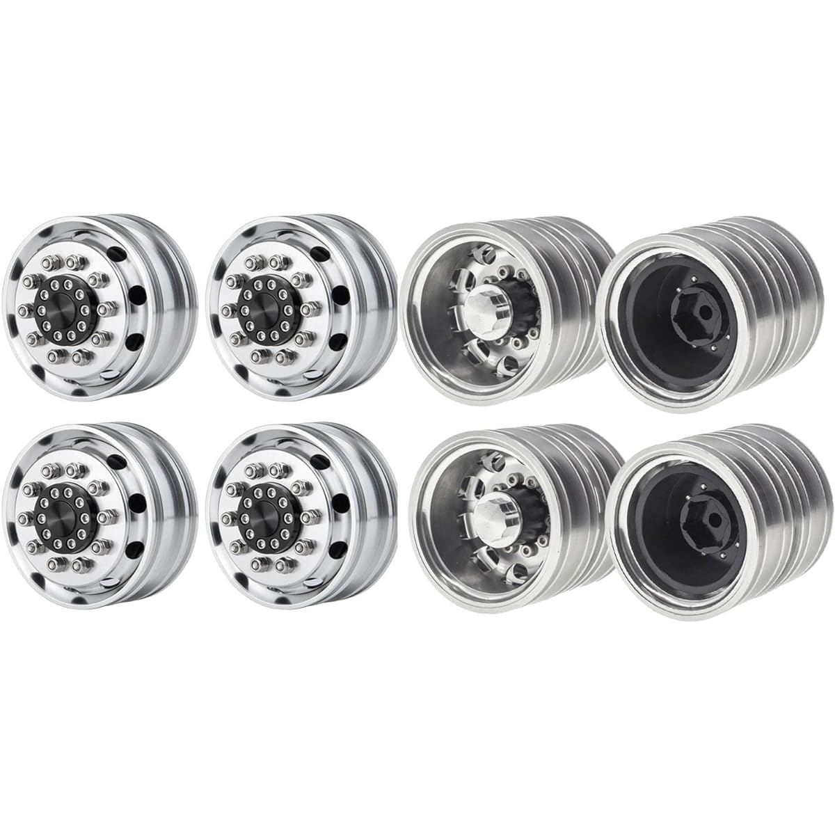 8pcs Metal Wheel Hubs for Tamiya 1/14 Scale RC Car DIY Vehicle Model Acc
