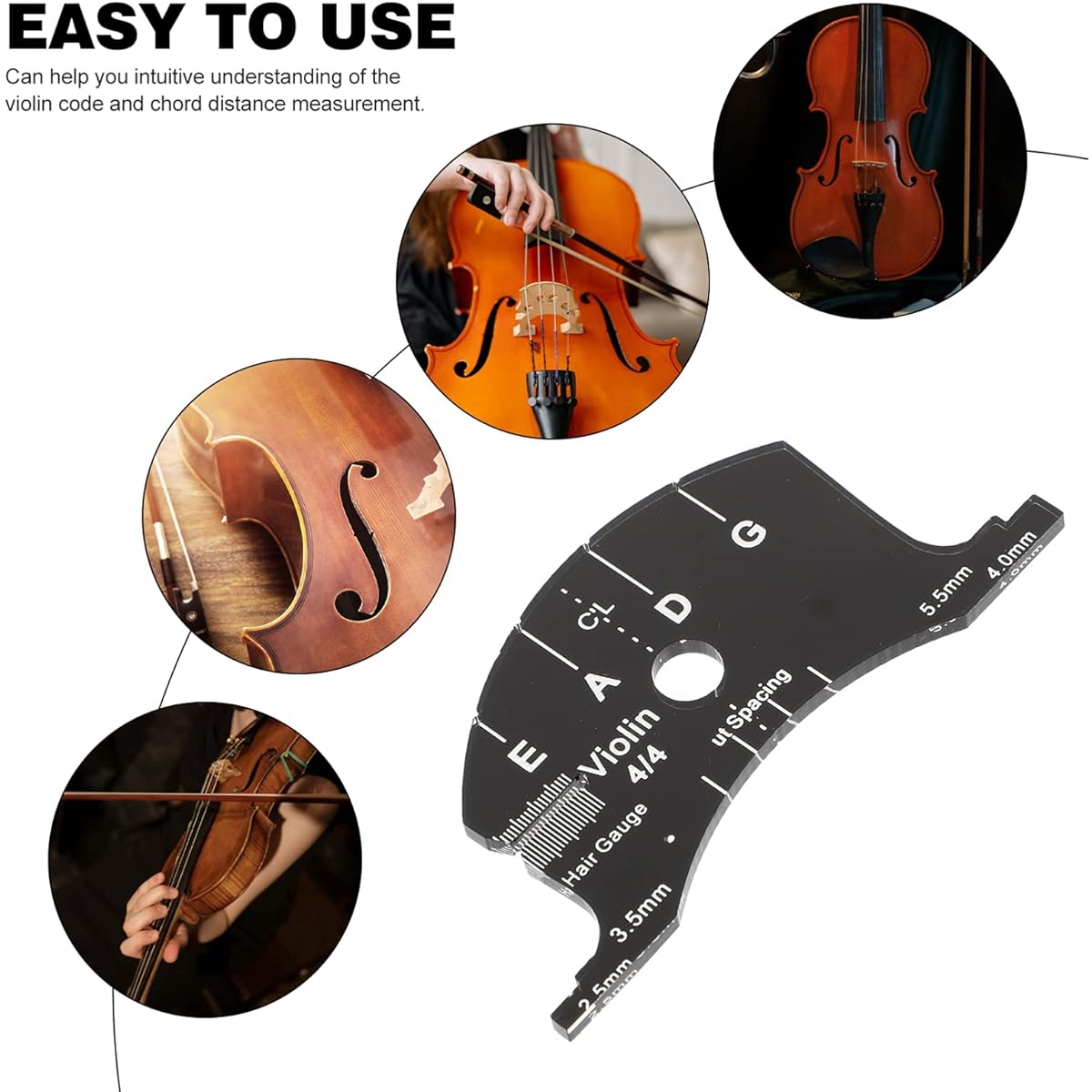 Vaguelly 8pcs Violin Cord Violin Bass Bridge Multi Tool Maple Violin Bridge Violin Bridge Tool Metal Violin Mute Violin Bridge Acrylic