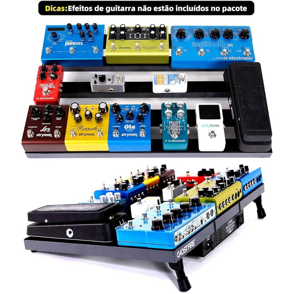 Ghost Fire Guitar Pedal Board Aluminum Alloy Super light Effect Pedalboard with Carry Bag,SPL-06 (23.6''x15.7'')