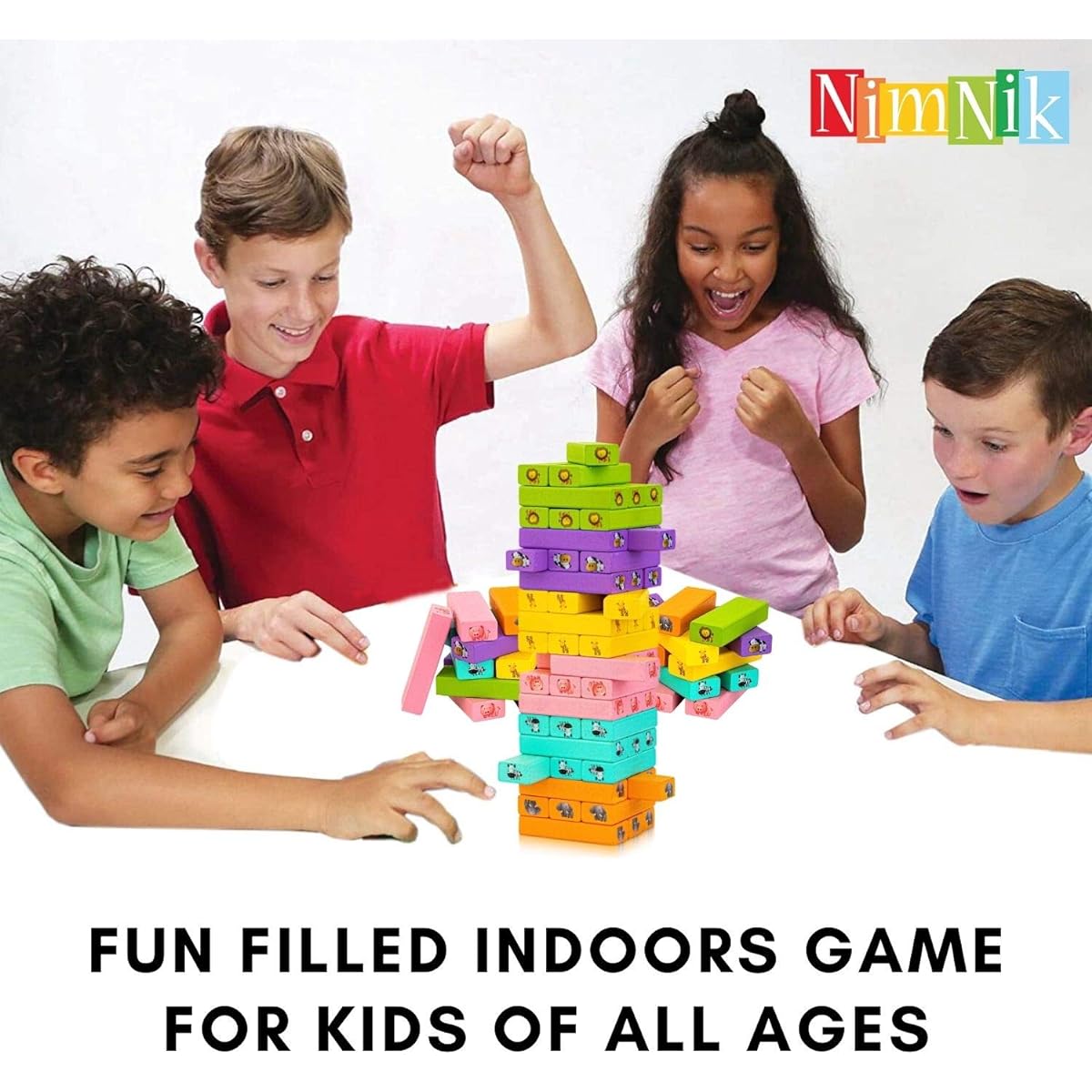 Classic Best Tumbling Towers Family Fun Games for Kids - 54 Pcs Gifts Ideas