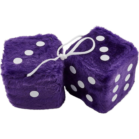 Speedway Motors Purple Fuzzy Dice 3" Square
