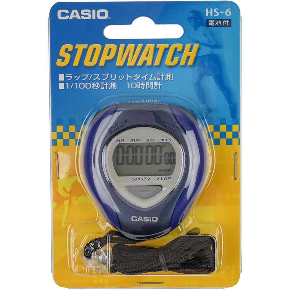 CASIO Stopwatch Lap Time Split Measurement Silent Blue HS-6-2JH