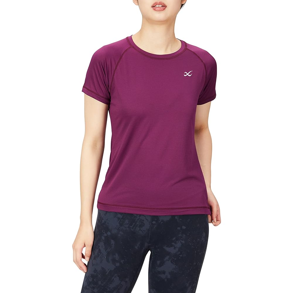 [Cedable Blue X/Wacoal] T-shirt (Short Sleeve) Short Sleeve Sweat Absorbent Quick Drying UV Protection Women's DLY695