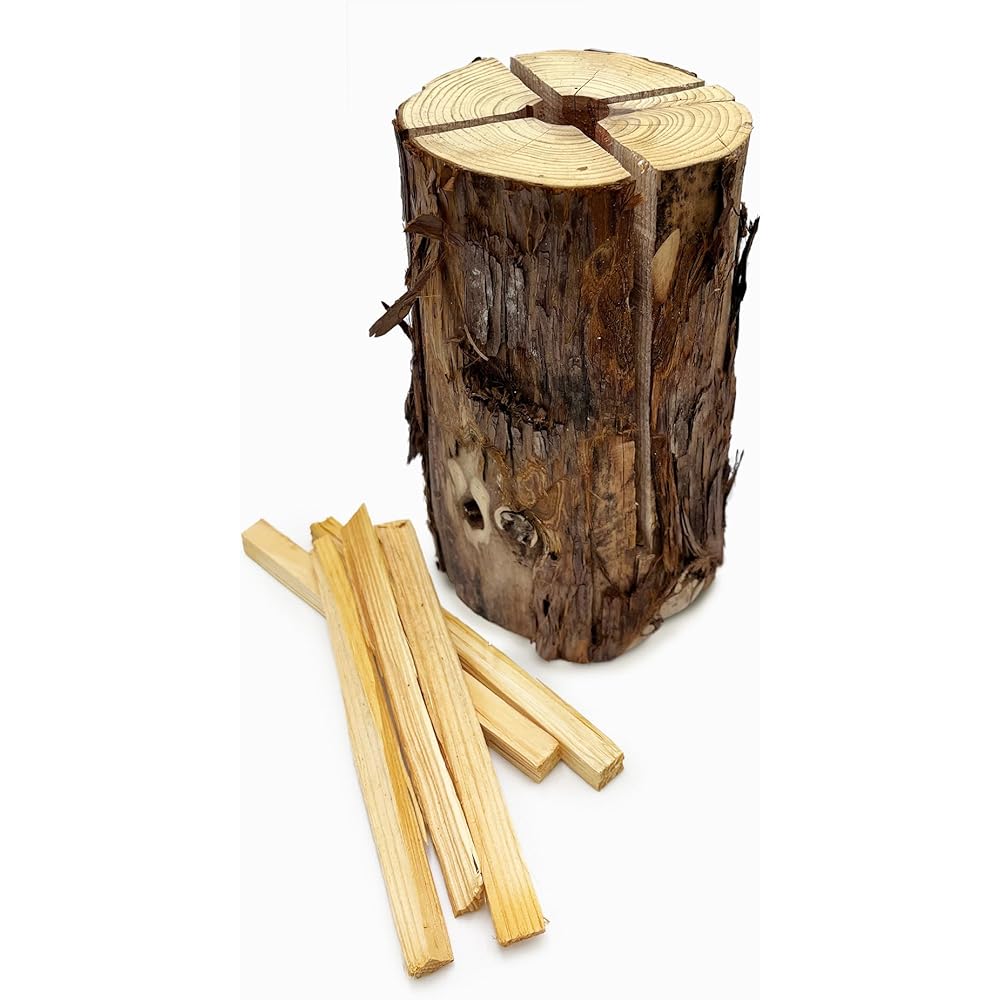 PEAKS&TREES Swedish Torch Bonfire Wood Candle Coniferous Wood Cedar Swedish Torch Feather Stick Kindling Material Solo Camp Bonfire Torch Firewood Log Natural Wood