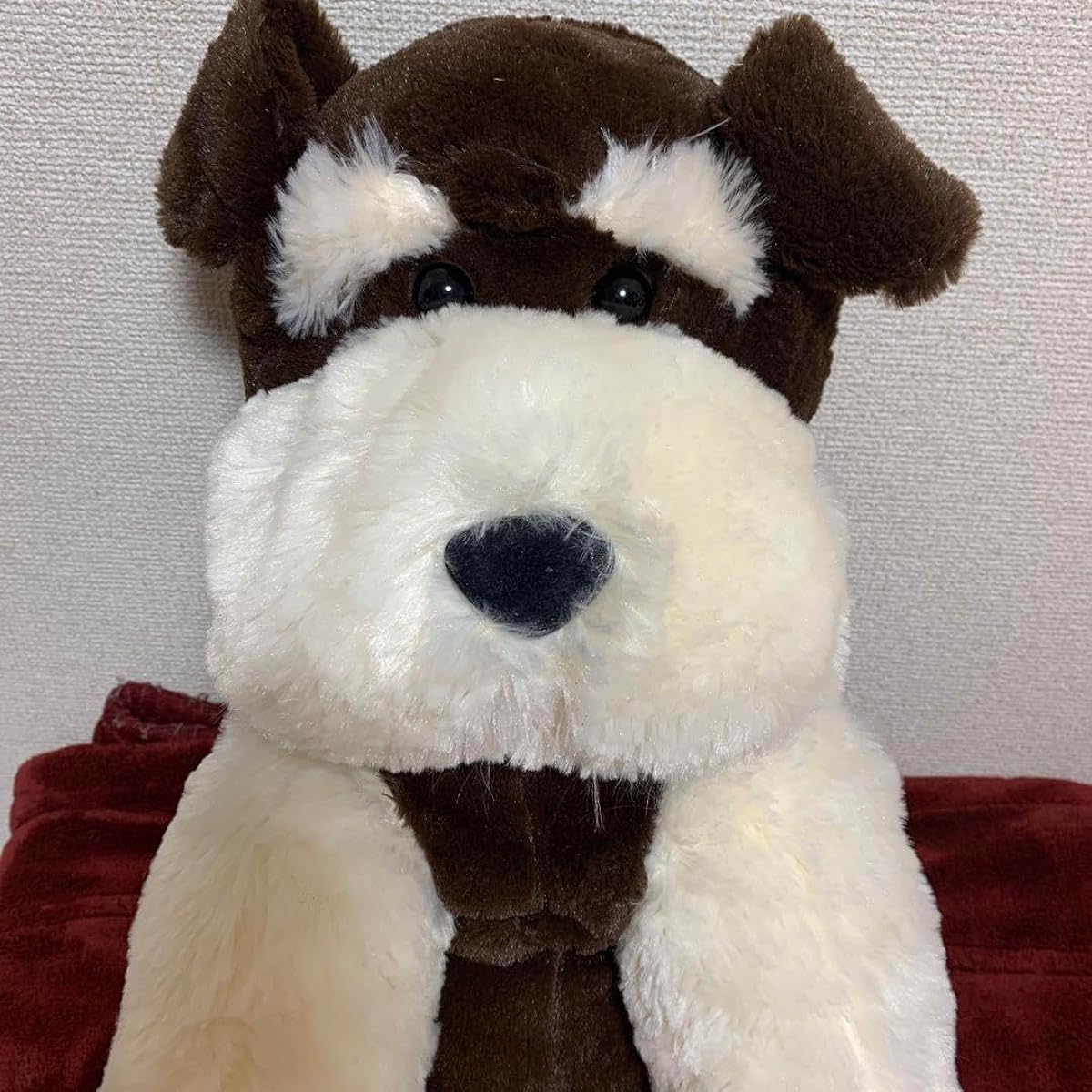 Slumbering Schnauzer stuffed toy