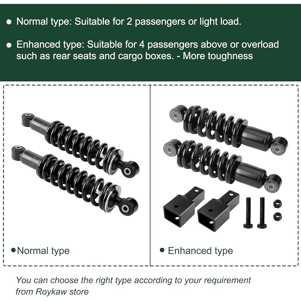 Roykaw Yamaha G29 Heavy Duty Rear Shock Absorber Assembly Kit for Golf Cart Gas & Electric Models #JR6-F2210-00 Replacement