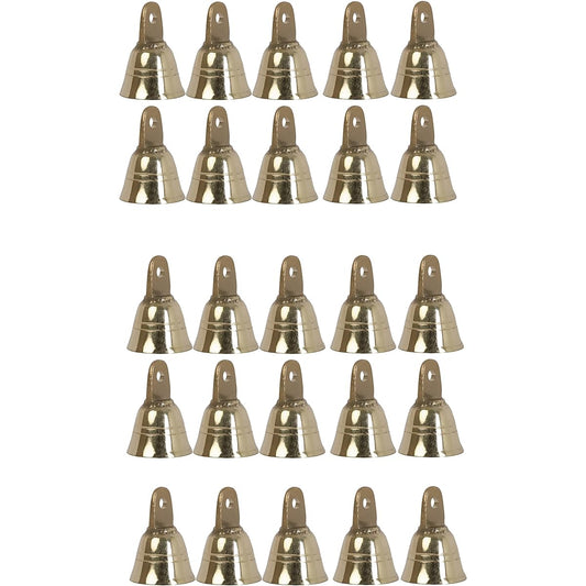 Wonderlist Handicrafts 50pcs Set Small Indian Brass Bells Jingle Bells Home Door Decor Craft Chimes Christmas Decorations Pet Bells Christmas Craft Bells
