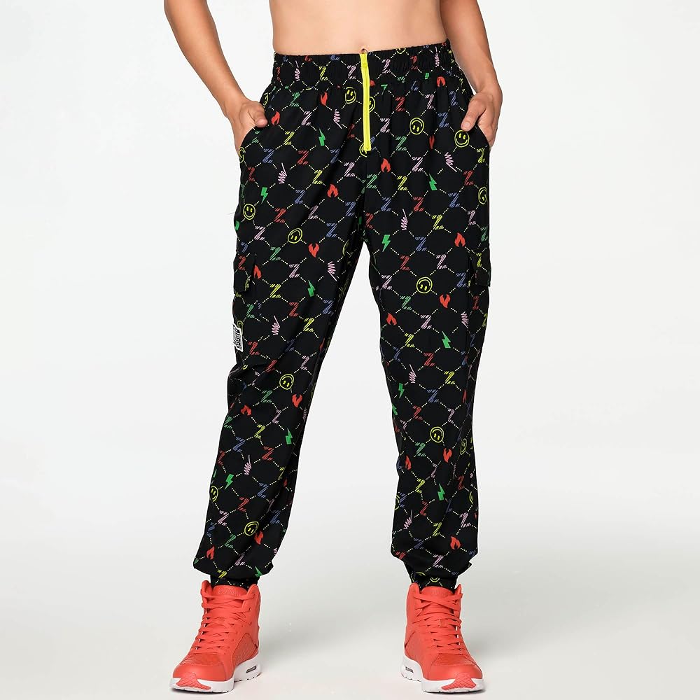 [ZUMBA WEAR] Track Pants High Waist Fitness Print Pattern Z1B000217