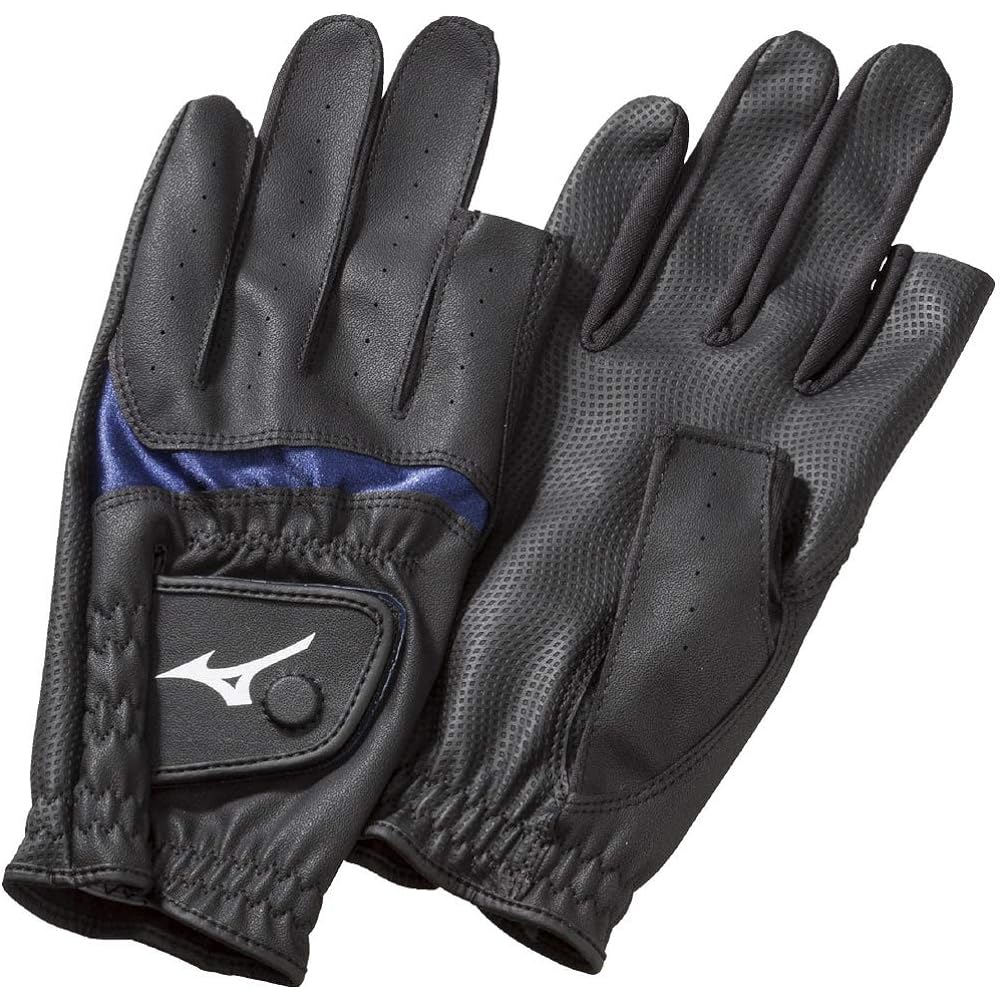 MIZUNO Ground Golf Gloves, Fingering Type, For Both Hands, Unisex, Synthetic Leather, Stretchable Knit Material, Fits Hand Movements, Includes Magnet (Left Hand Belt) C3JGP802