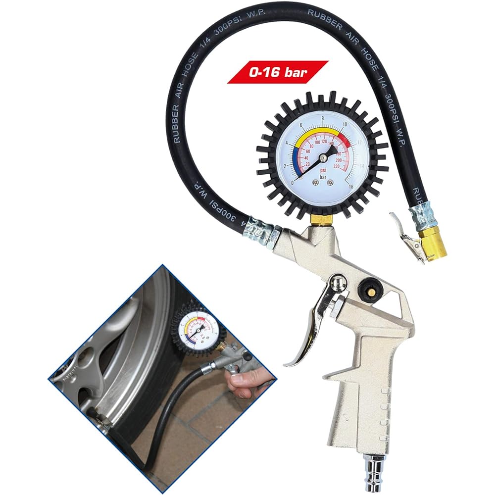 KS Tools Tire Pressure Gauge 0-16 Bar BT691019
