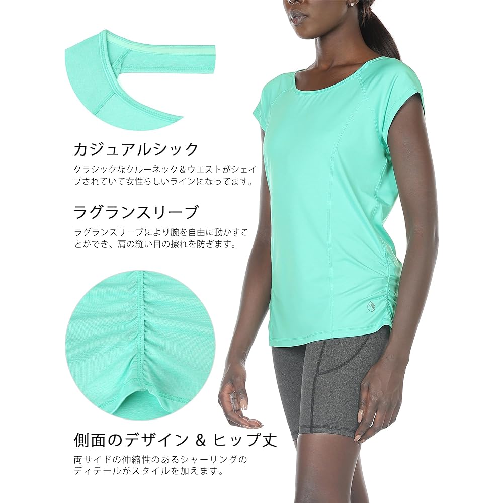 [icyzone] Women's Sportswear T-Shirt Yoga Wear Loose Fit Open Back Raglan Sleeve Breathable Casual Fitness Athletic Large Size