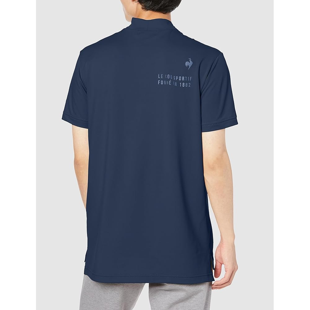 [Le Coq Sportif] Mock Neck Short Sleeve Shirt Simple Stretch Sweat Absorbent Quick Drying UPF50+ Sunscreen Golf QGMWJA03 Men's