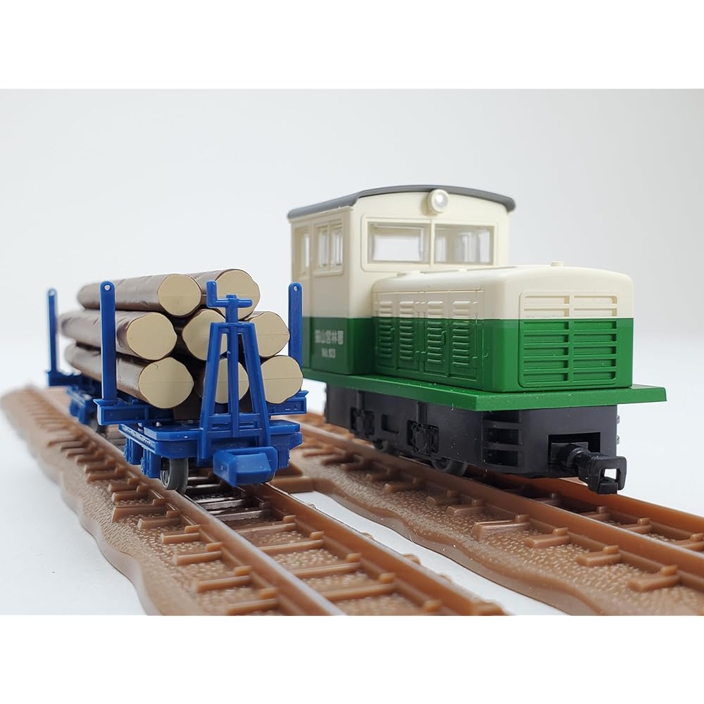 Railway Collection Iron Collection Narrow Gauge 80 Nekoyama Forest Railway L Type Diesel Locomotive Two Tone Color Lumber Cart 3 Car Set A Diorama Supplies 325444