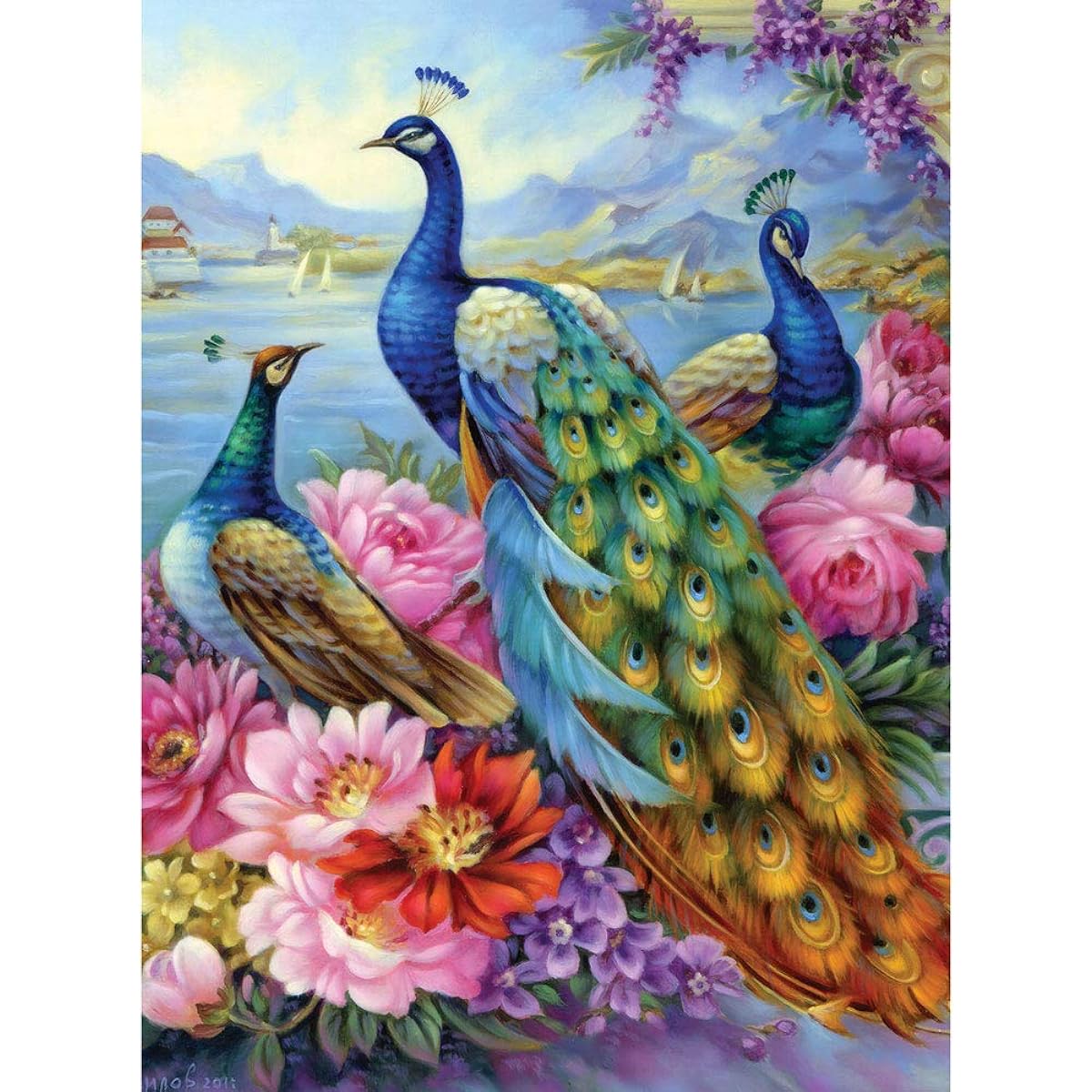 Bits and Pieces - Peacocks 300 Piece Jigsaw Puzzle for Adults - Each Puzzle Measures 18" x 24" - 300 Piece Jigsaw by Artist Oleg Gavrilov