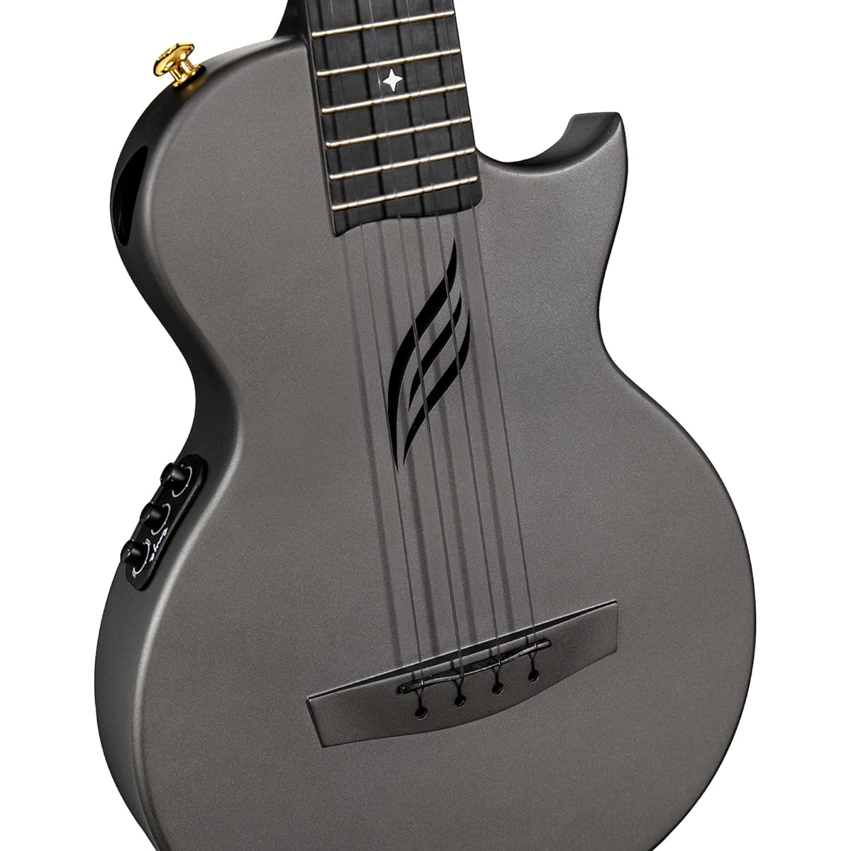 Enya Nova U Pro EQ Ukulele tenor size carbon molded electric ukulele kit with AcousticPlus pickup, accessories: ukulele case, strap, capo, fluorocarbon replacement strings (Black)