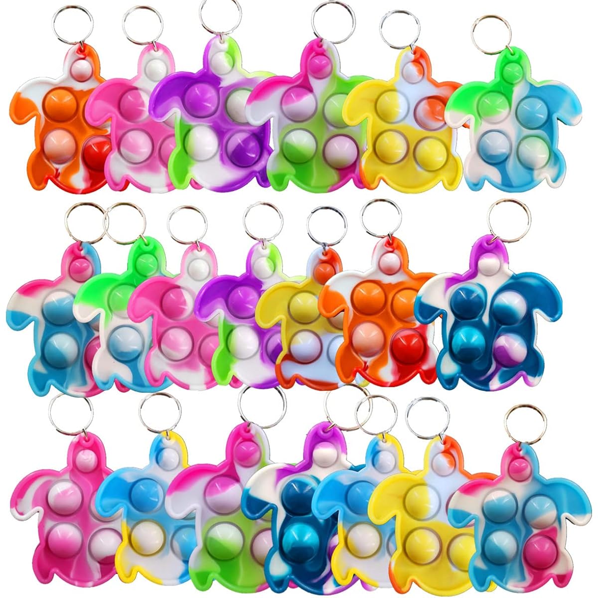 Roaqua 100 Pack Turtle Mini Pops Fidgets Autism Special Needs Squishy Sensory Party Favors Gifts for Family, Adults, Kids