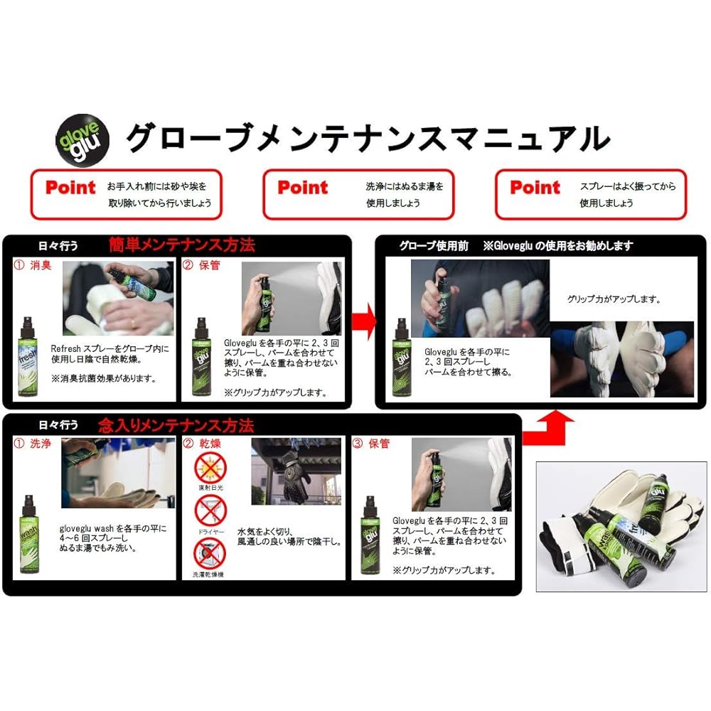 Gloveglu gloveglu MEGAgrip Formula Gloveglu GK Glove Soccer 900103 120ml Black