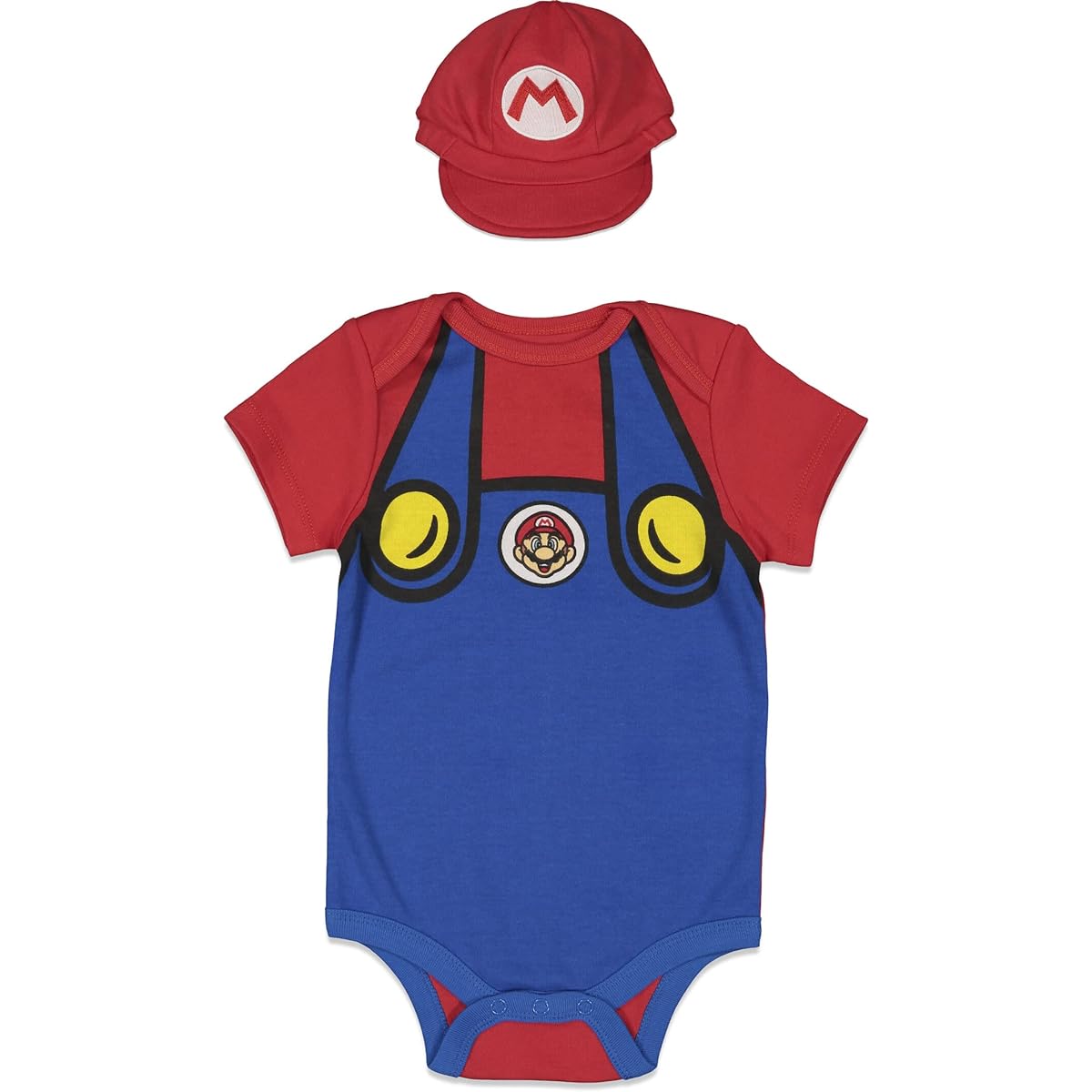 Super Mario Luigi Short Sleeve Bodysuit Red/Green