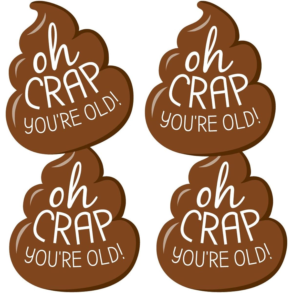 Big Dot of Happiness Oh Crap, You're Old - Poop Decorations DIY Poop Birthday Party Essentials - Set of 20