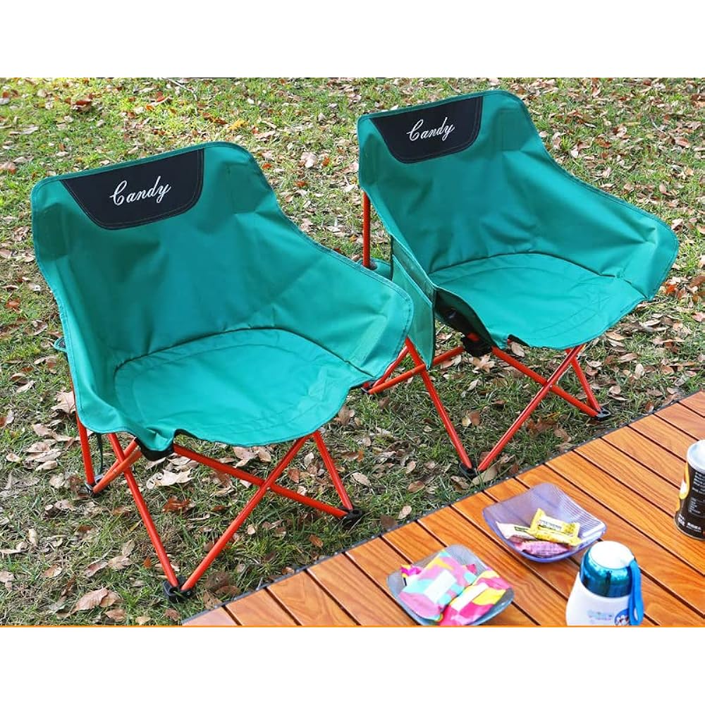 lucky lemon Outdoor Chair, Folding Chair, Lounge Chair, Storage Bag Included, Portable, Ultra Light, Compact, Opens/Closes in 1 Second, Camping Equipment, Fishing, Barbecue (Green)