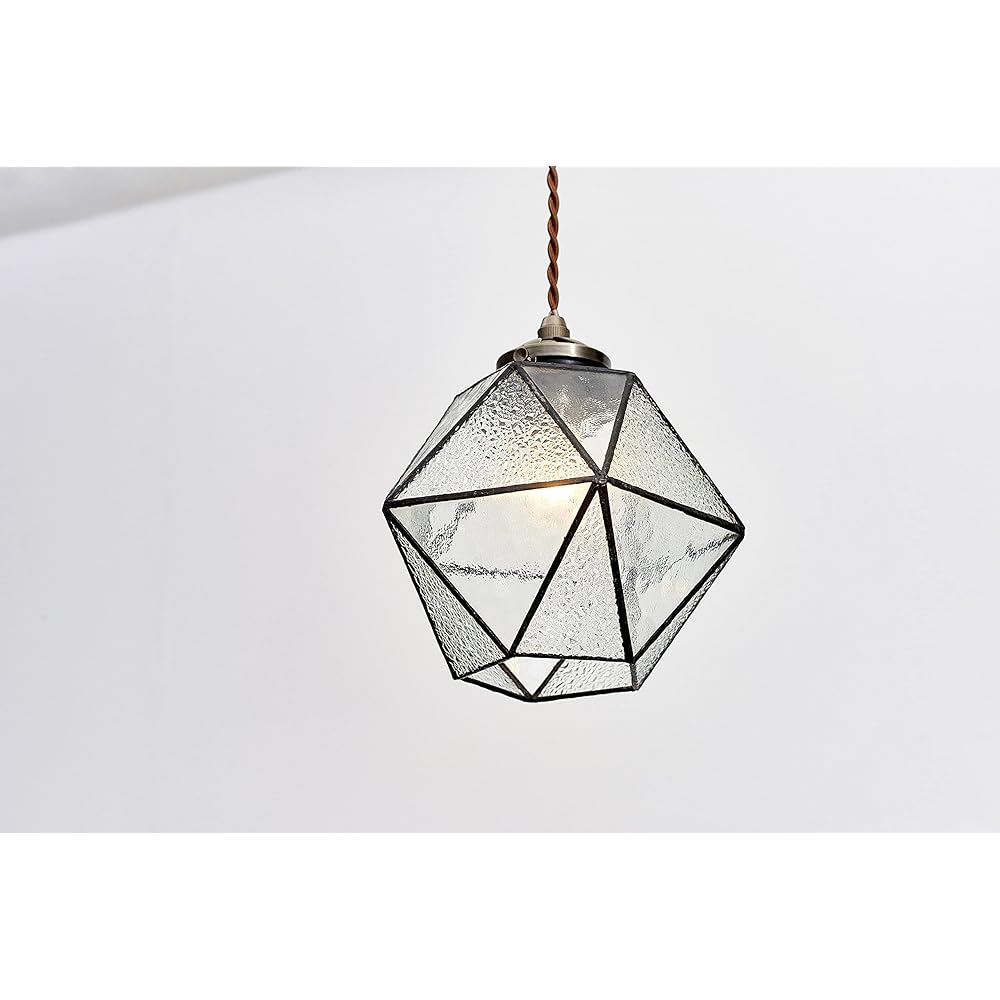 Interform Pendant Light LT-9338AM Mary's with Incandescent Bulb Amber Stained Glass Japanese Western Retro